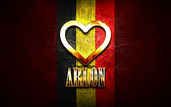 I Love Arlon, belgian cities, golden inscription, Day of Arlon, Belgium, golden heart, Arlon with flag, Arlon, Cities of Belgium, favorite cities, Love Arlon HD wallpaper