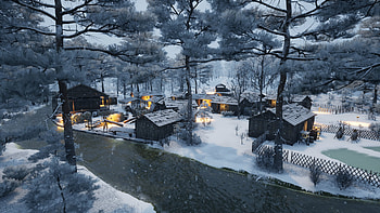 : Winter Village in Sengoku Dynasty, video game, Sengoku Dynasty HD wallpaper