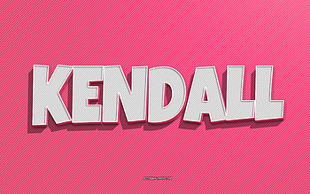 Kendall, pink lines background, with names, Kendall name, female names, Kendall greeting card, line art, with Kendall name HD wallpaper