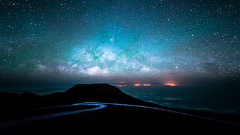 Night Stars Sky Landscape Road Path, stars, sky, nature, landscape HD wallpaper