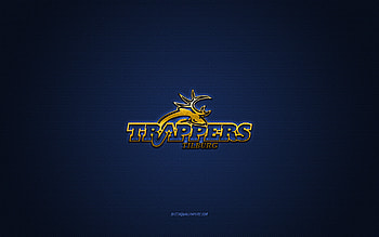 Tilburg Trappers, Dutch hockey club, blue logo, blue carbon fiber background, BeNe League, hockey, Tilburg, Netherlands, Tilburg Trappers logo HD wallpaper