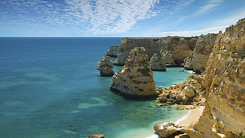 Marinha Beach, Portugal HD wallpaper