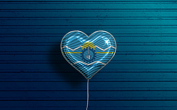 I Love Chubut, , realistic balloons, blue wooden background, Day of Chubut, Argentine provinces, flag of Chubut, Argentina, balloon with flag, Provinces of Argentina, Chubut flag, Chubut HD wallpaper
