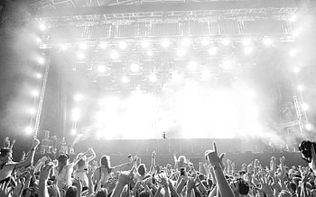 Rock concert, Energetic crowd, Electric atmosphere, Live music HD wallpaper