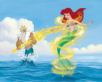 King Triton and Ariel, The Little Mermaid HD wallpaper