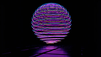 Ball Of Neon Light , dark, black, oled, artist, artwork, digital-art HD wallpaper