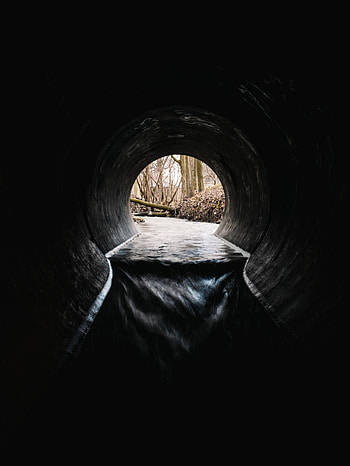 Water, Dark, Trumpet, Pipe, Tunnel HD phone wallpaper