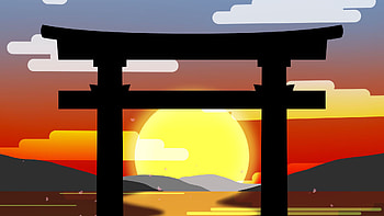 Gate Silhouette Sun Minimalism Minimalism HD wallpaper