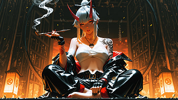 Demon Queen With Red Horns, demon, queen, red, horns, artist, artwork, art, digital-art, ai, deviantart HD wallpaper