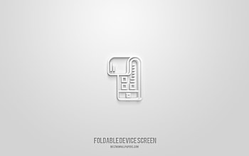 Foldable Device Screen 3d icon, white background, 3d symbols, Foldable Device Screen, technology icons, 3d icons, Foldable Device Screen sign, technology 3d icons HD wallpaper
