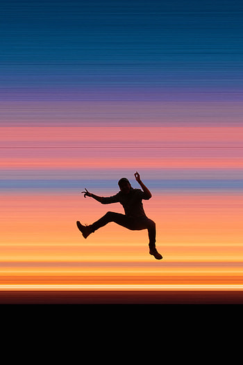 Background, Dark, Silhouette, Miscellanea, Miscellaneous, Multicolored, Motley, Stripes, Streaks, Bounce, Jump HD phone wallpaper