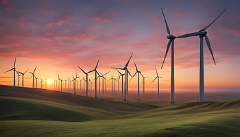 sunset windfarm bliss, sunset, wind, landscape HD wallpaper