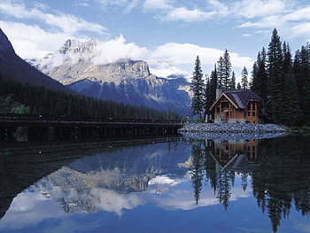 Nature, Mountains, Clouds, Vertex, Top, Lake, Road, House HD wallpaper