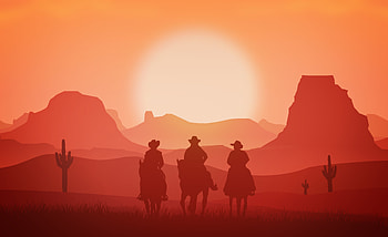 Cowboys Minimalism Landscape , cowboys, minimalism, artist, artwork, minimalist, digital-art HD wallpaper