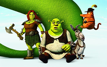 Fiona (Shrek), Cartoon hut, Donkey, Shrek HD wallpaper