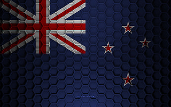 New Zealand flag, 3d hexagons texture, New Zealand, 3d texture, New Zealand 3d flag, metal texture, flag of New Zealand HD wallpaper