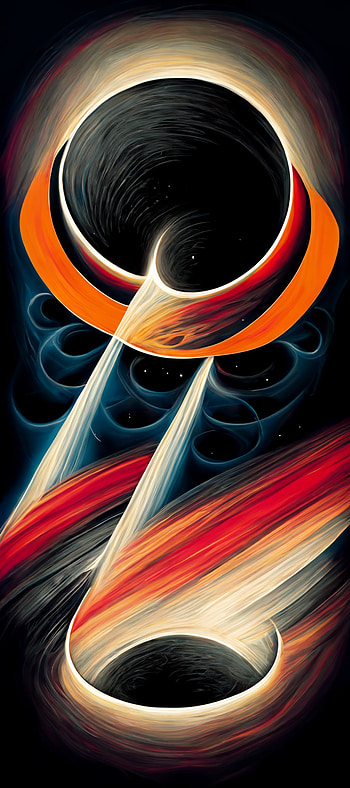 Stylized Black Hole, red, galaxy HD phone wallpaper