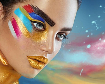 ღ, Woman, Model, Makeup, Painted face HD wallpaper