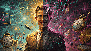 Chrono Split: Surreal, Man, Portrait, Suit HD wallpaper