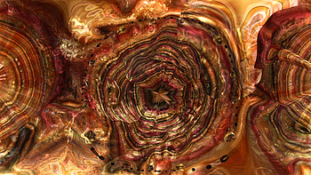 3d Fractal Art, 3D, yellow, gold, trippy, Abstract, fractal HD wallpaper