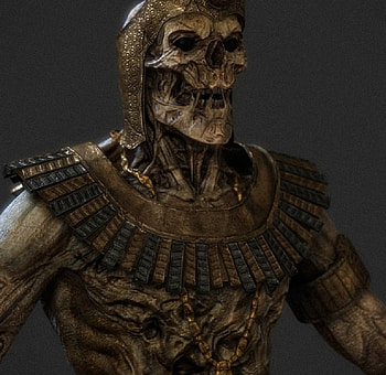 Imhotep, mummy, fantasy, egyptian style, skull, character HD wallpaper