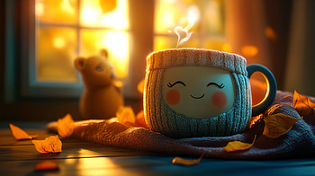 Cozy Coffee Vibes: A Stunning Ultra, coffee, autumn leaves HD wallpaper