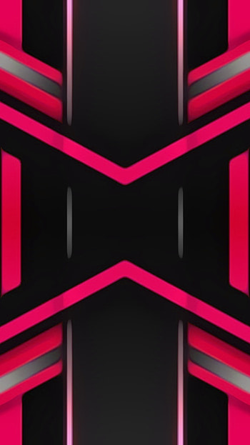 Black hotpink layers, digital, tech, amoled, material, flat, shapes, design, geometric, pattern, abstract HD phone wallpaper