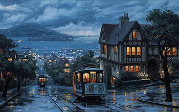 san francisco, san, francisco, house, tram HD wallpaper