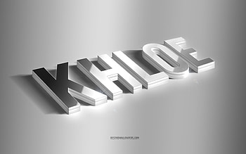 Khloe, silver 3d art, gray background, with names, Khloe name, Khloe greeting card, 3d art, with Khloe name HD wallpaper