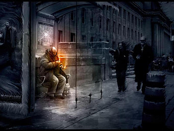 light in the dark, people, abstract HD wallpaper