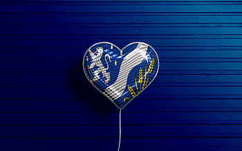 I Love Haarlemmermeer, , realistic balloons, blue wooden background, Day of Haarlemmermeer, dutch cities, flag of Haarlemmermeer, Netherlands, balloon with flag, Haarlemmermeer flag, Haarlemmermeer HD wallpaper