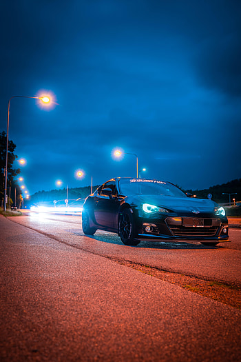 Night, Subaru, Cars, Lights, Road, Car HD phone wallpaper