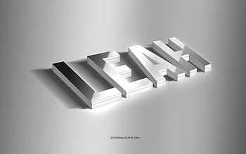 Leah, silver 3d art, gray background, with names, Leah name, Leah greeting card, 3d art, with Leah name HD wallpaper