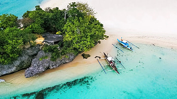 Boracay, Philippines, sea, boats, tropical, trees, beach HD wallpaper