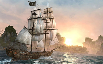 Assassin's Creed 4 Black Flag, Ship combat , Gaming, Backgrounds HD wallpaper
