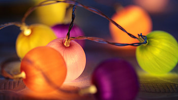 Lights, purple, pink, craciun, green, yellow, christmas, orange, colorful HD wallpaper