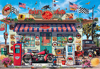 Earl's Auto, car, gas, artwork, digital, station, motorcycle HD wallpaper