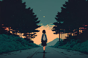 Anime Girl AI Art - Mystical Forest Journey, AI Art, Anime, girl, anime girl HD wallpaper