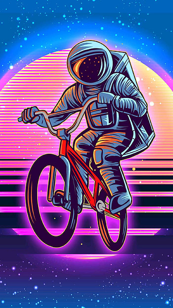 Astronaut Bike, bicycle, entertaiment, funny, space HD phone wallpaper