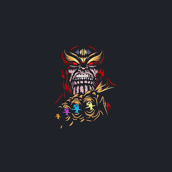 Thanos, dark, angry villain, art HD phone wallpaper