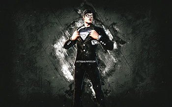 Fortnite Shadow Superman Pose Skin, Fortnite, main characters, gray stone background, Shadow Superman Pose, Fortnite skins, Shadow Superman Pose Skin, Shadow Superman Pose Fortnite, Fortnite characters HD wallpaper