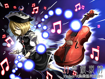 Lunasa Prismriver, danmaku, short hair, girl, violin, hat HD wallpaper