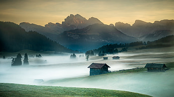 Misty Alpine Dawn — Mountain Landscape, landscape, mountain HD wallpaper