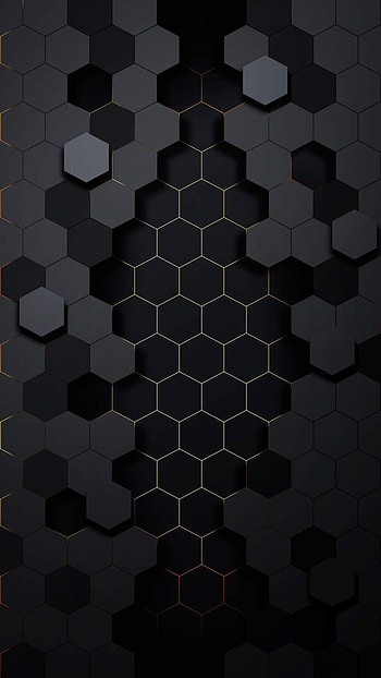 Black Hexagon , Black and White Hexagon HD phone wallpaper