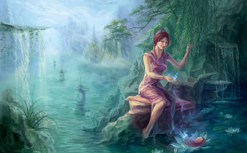 Magic, Rivers, Fantasy, Rock, Stone, Girl, Baby HD wallpaper