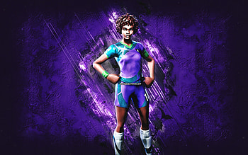 Fortnite Dynamic Dribbler Skin, Fortnite, main characters, purple stone background, Dynamic Dribbler, Fortnite skins, Dynamic Dribbler Skin, Dynamic Dribbler Fortnite, Fortnite characters HD wallpaper
