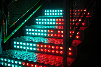 Miscellanea, Miscellaneous, Neon, Illumination, Backlight, Stairs, Ladder, Steps, Light Bulbs HD wallpaper