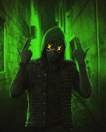 Wrench, game, gaming, green, hacker, entertainment, games, anonymous, watcogs, glow HD phone wallpaper