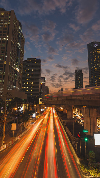 Thailand Bangkok night, Bridge time lapse, , Sony Xperia HD phone wallpaper