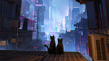 Cats In Love, cats, cat, love, artist, artwork, digital-art, artstation HD wallpaper